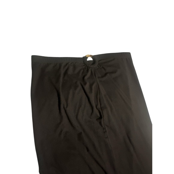 Reformation Skirt Black Midi Knit Skirt‎ With Tortoise Shell Rings On Sides XL - Picture 6 of 8